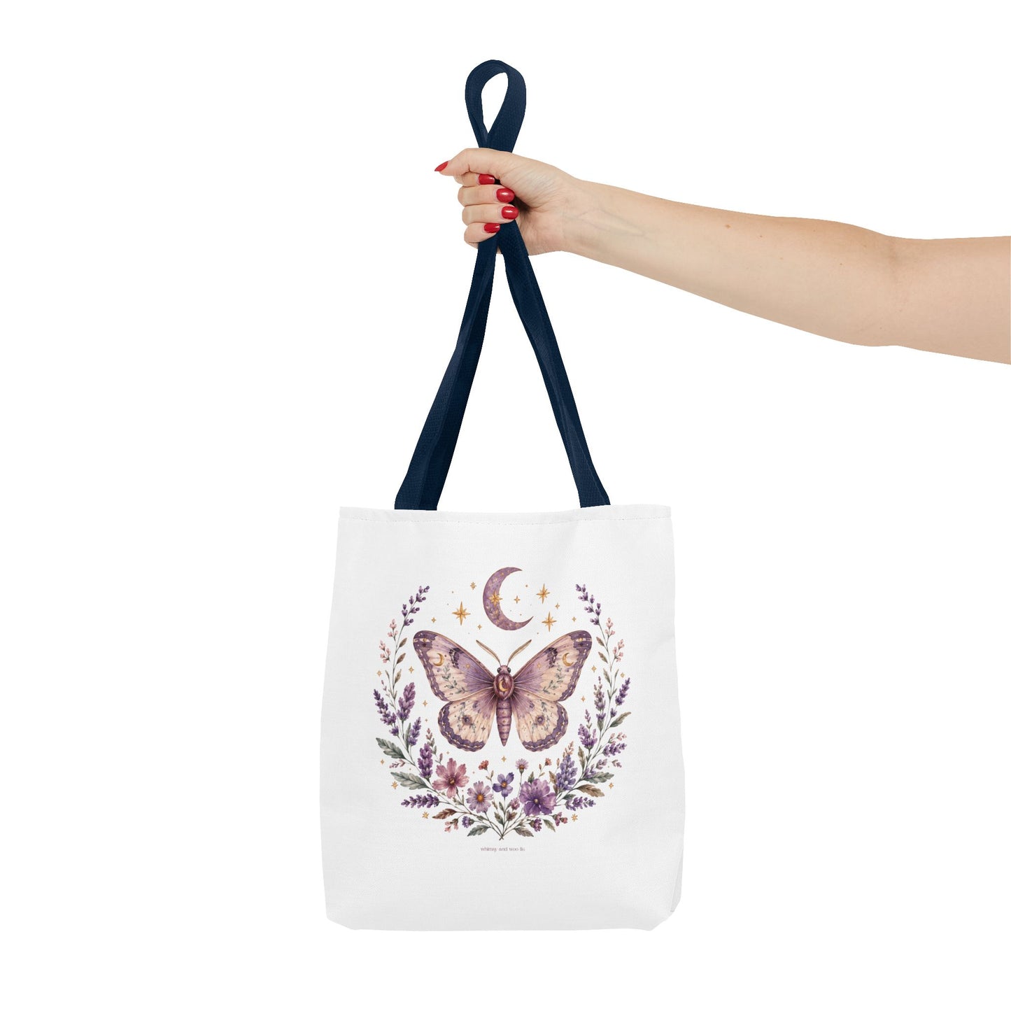 Mystic Moth Floral Tote Bag — Moon & Lavender Botanical Shopper