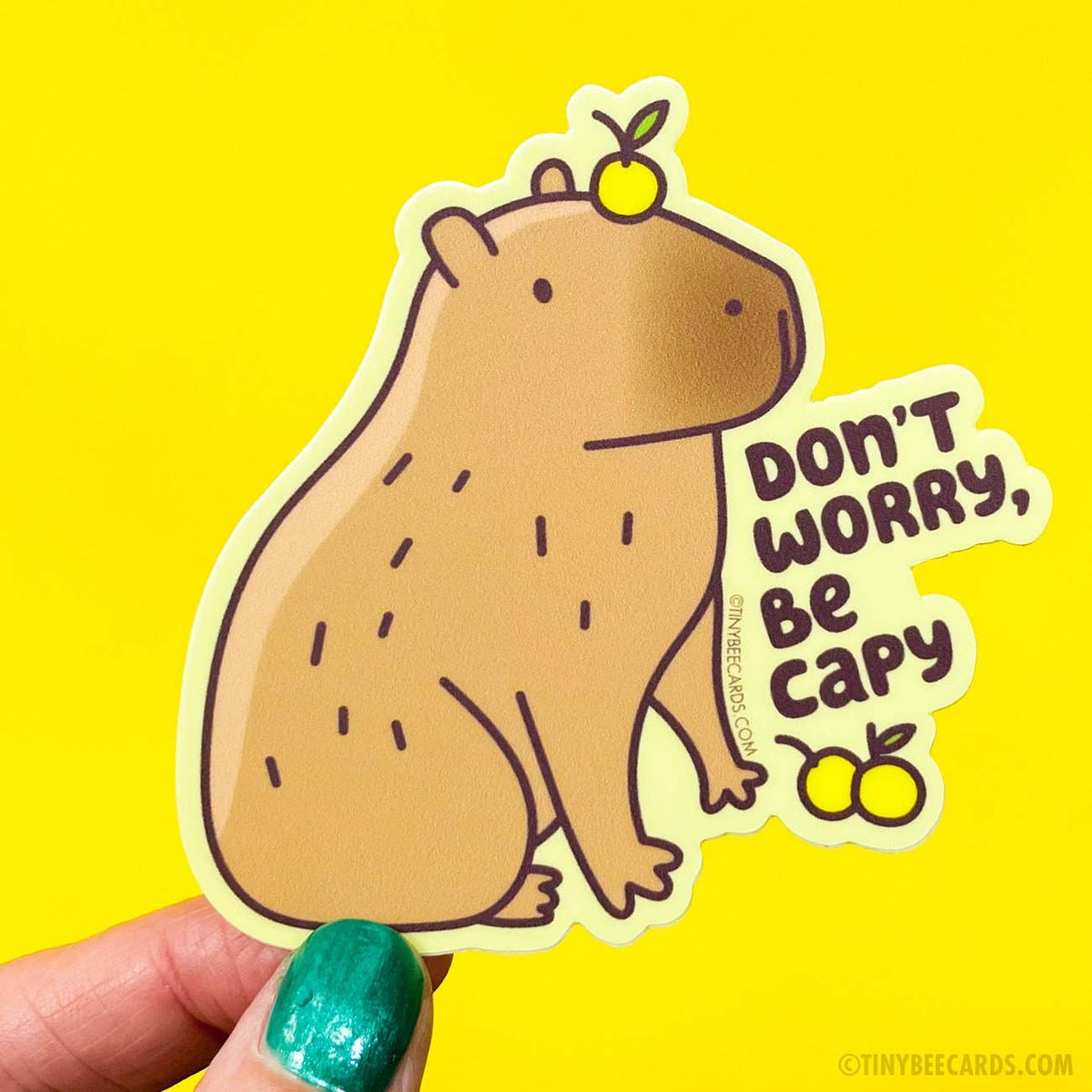 Capybara Vinyl Sticker - Don't Worry, Be Capy