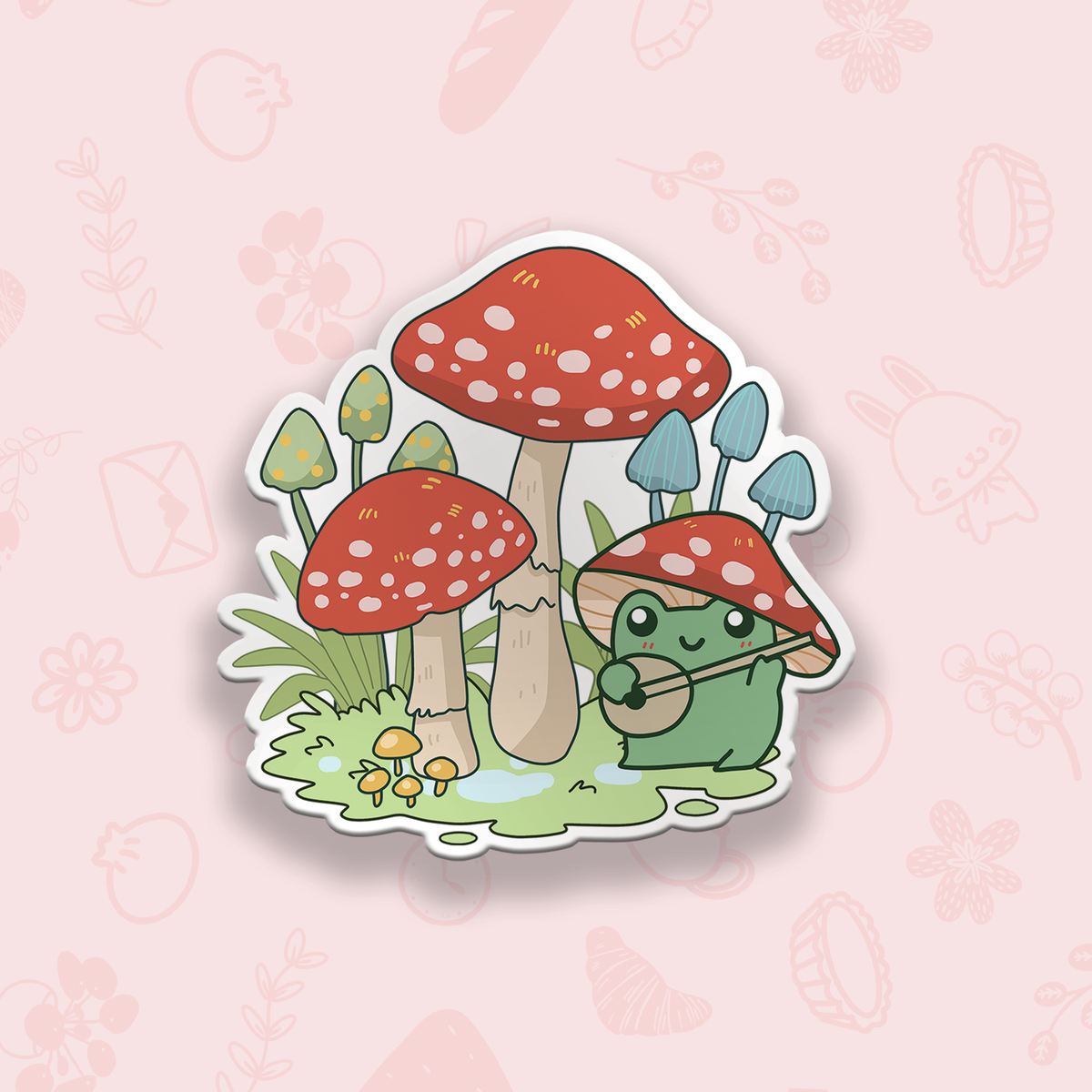 Banjo Frog Vinyl Sticker