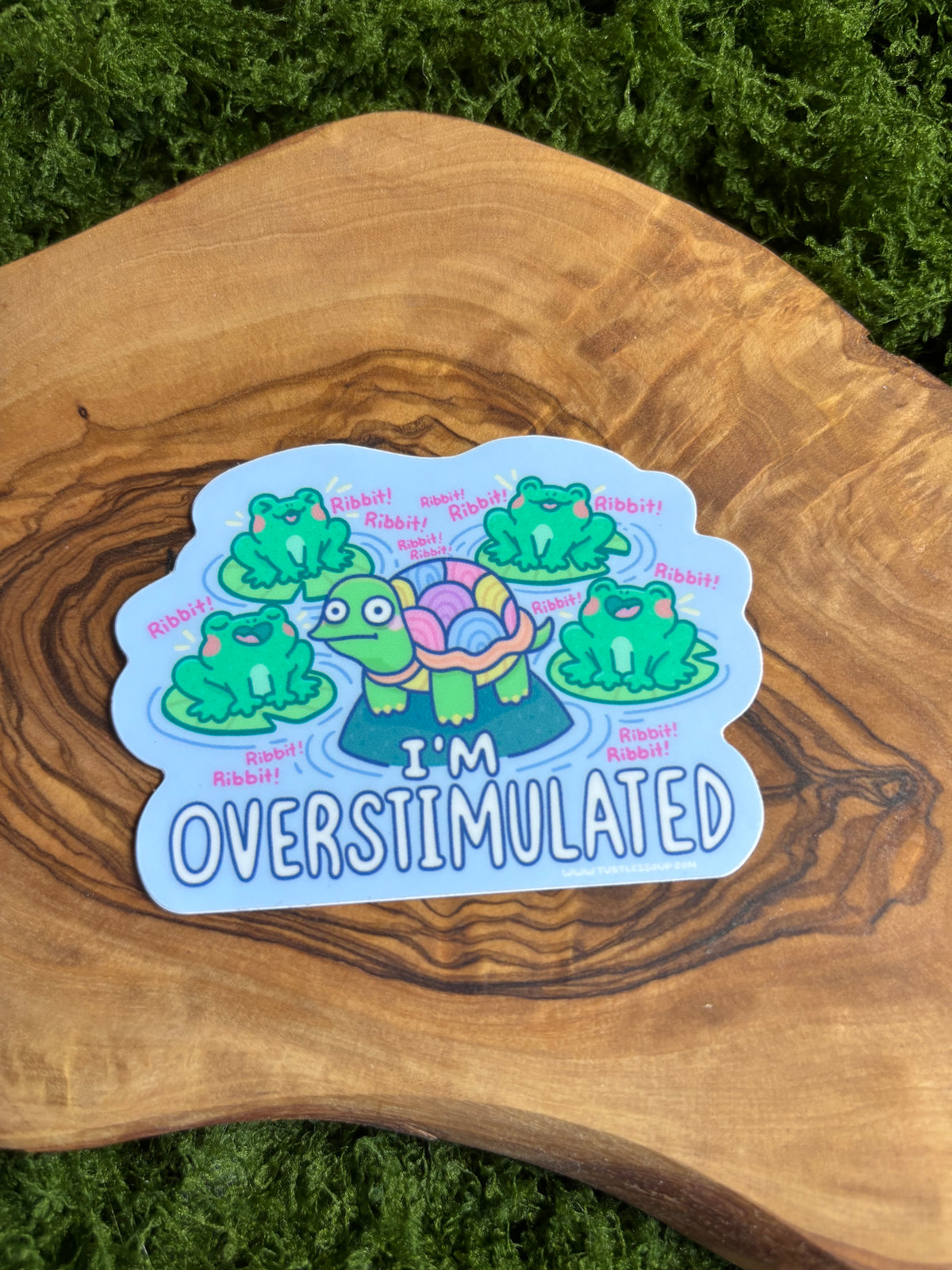 Overstimulated, Turtle, Frogs, Anxious, Vinyl Sticker