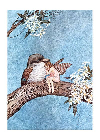 A Fairy and a Bird Embracing - Fairies Card