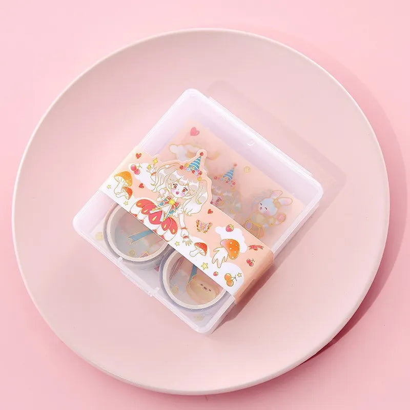 Kawaii Whimsy Washi Tape & Sticker Set 🌸