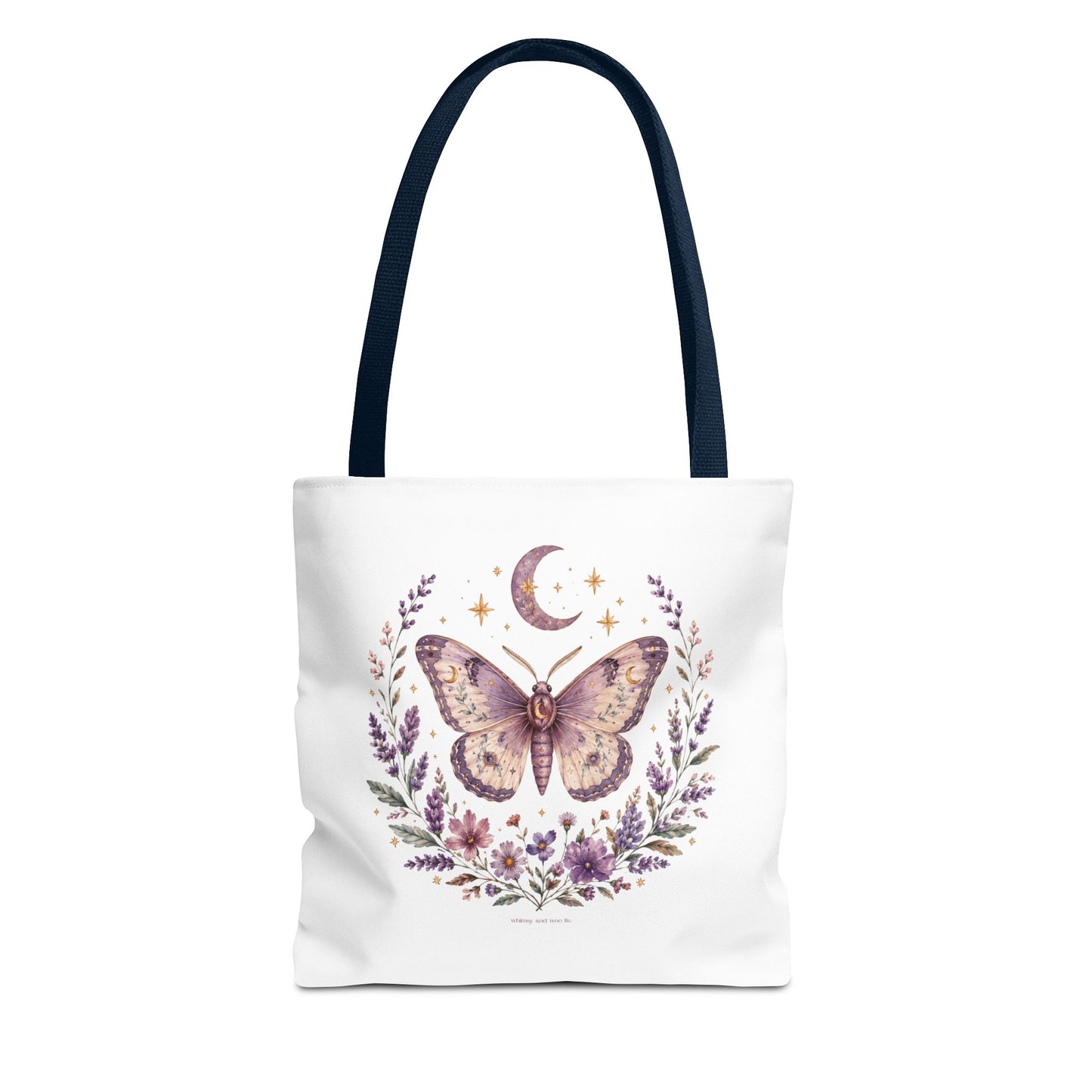 Mystic Moth Floral Tote Bag — Moon & Lavender Botanical Shopper