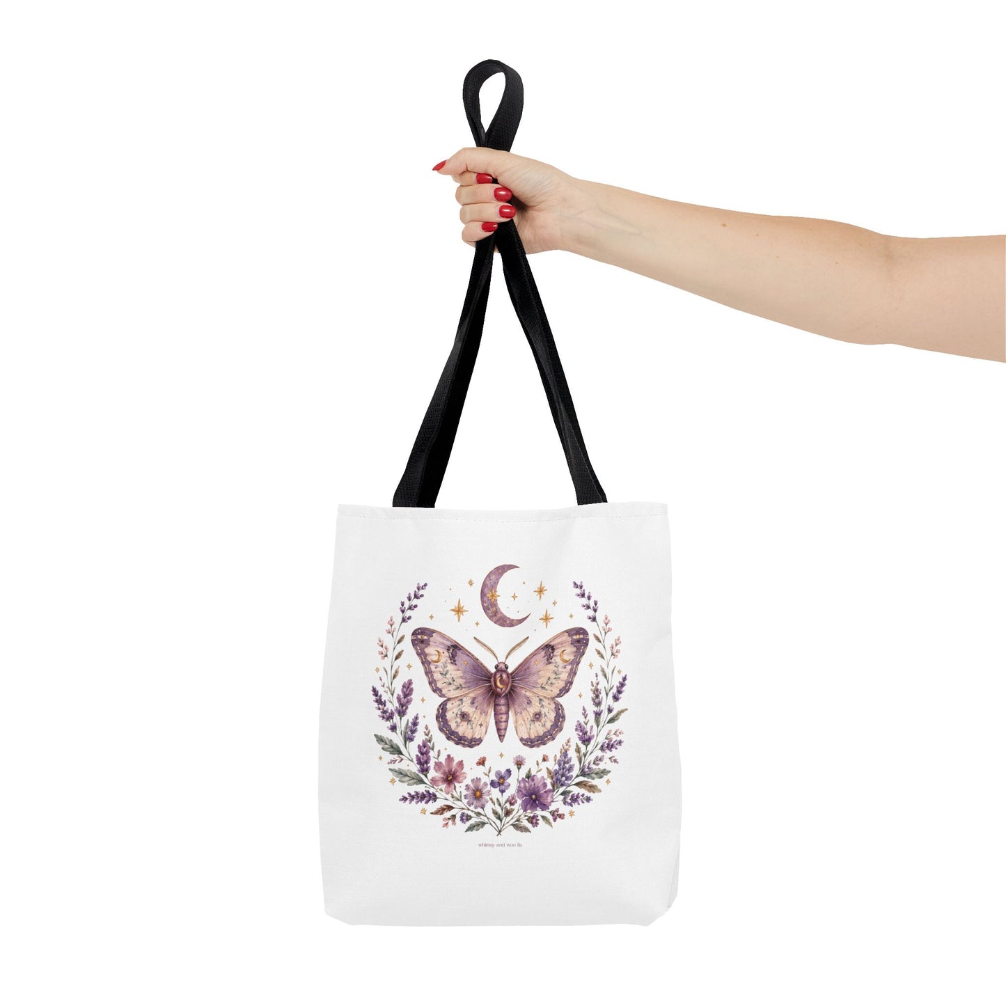 Mystic Moth Floral Tote Bag — Moon & Lavender Botanical Shopper