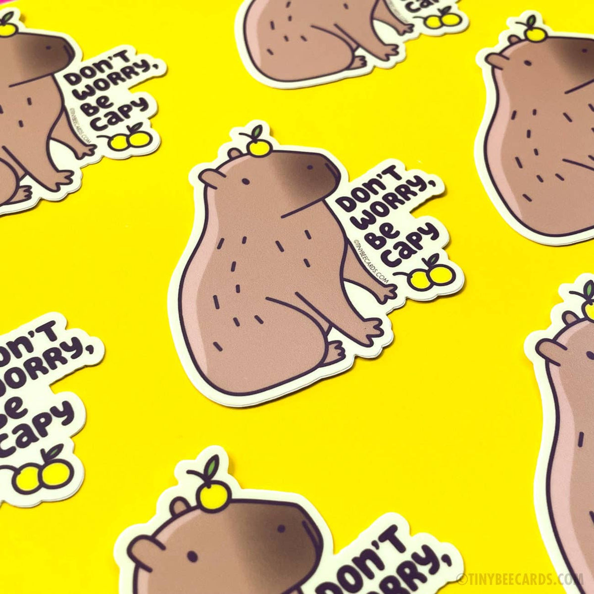 Capybara Vinyl Sticker - Don't Worry, Be Capy