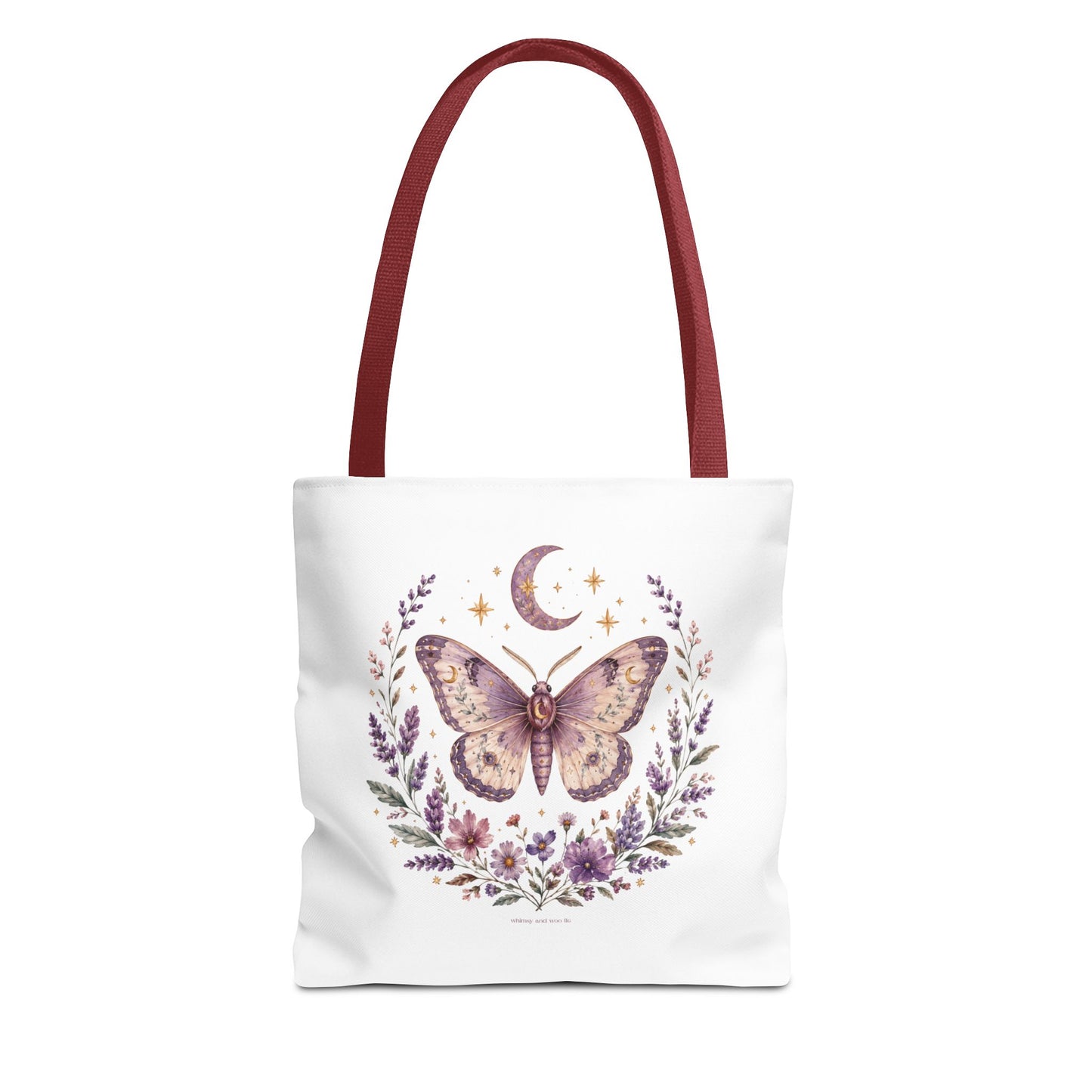 Mystic Moth Floral Tote Bag — Moon & Lavender Botanical Shopper
