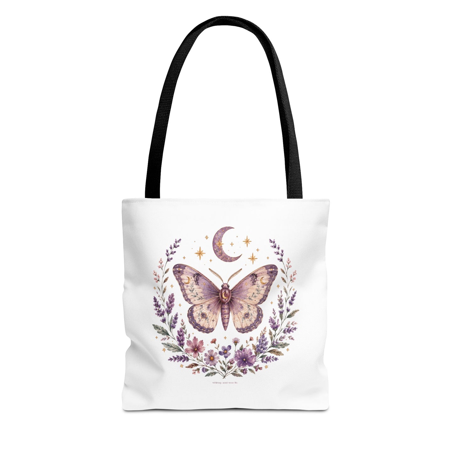 Mystic Moth Floral Tote Bag — Moon & Lavender Botanical Shopper