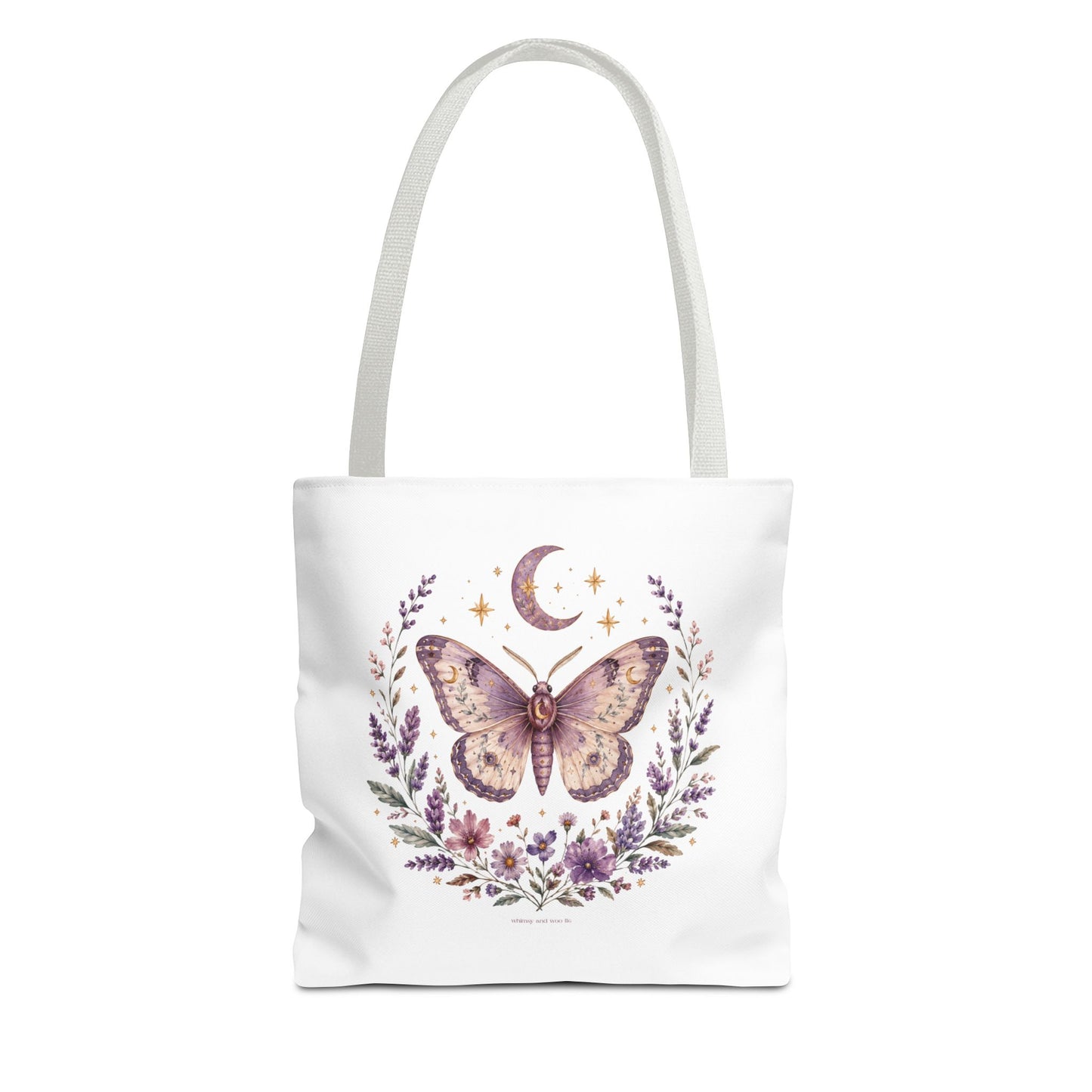 Mystic Moth Floral Tote Bag — Moon & Lavender Botanical Shopper