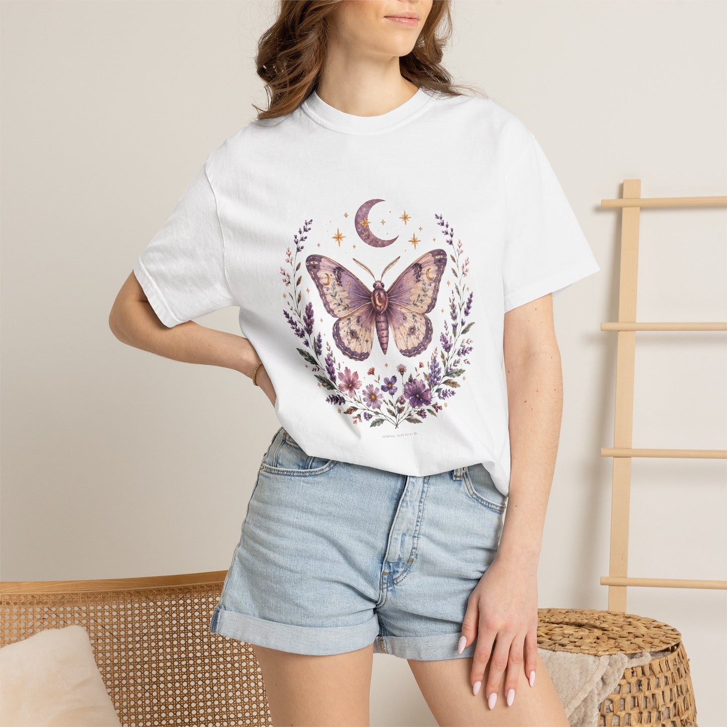 Mystic Moth T-Shirt — Floral Moon Butterfly Graphic Tee