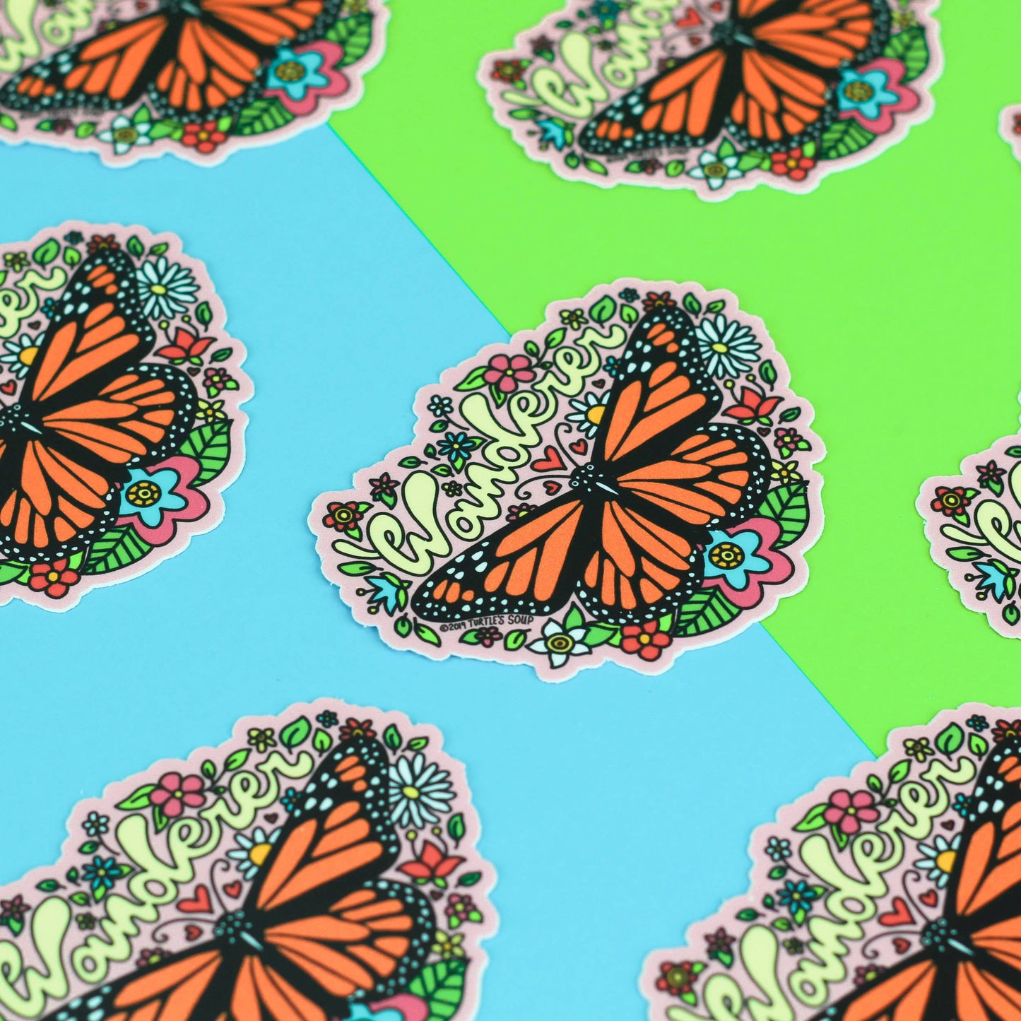 Butterfly Wanderer Wanderlust Art Carefree Vinyl Sticker