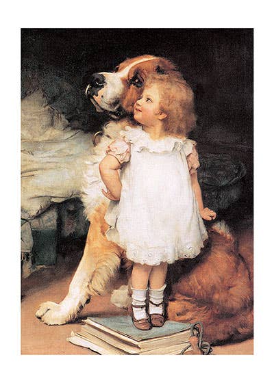 St. Bernard & Girl - Friendship Card