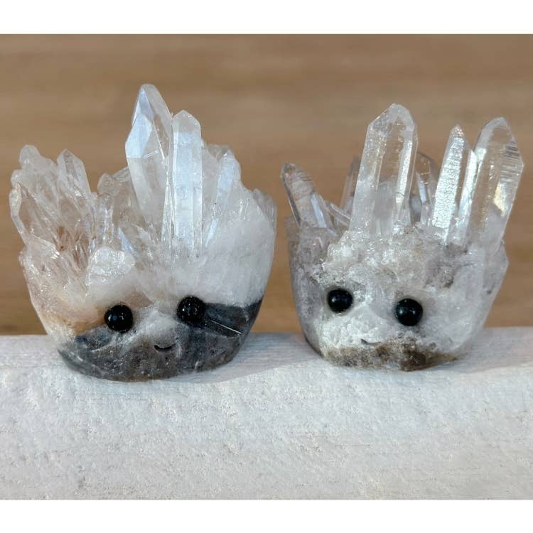 Quartz Crystals with Faces- Punk Rocks Crystal Hedgehogs