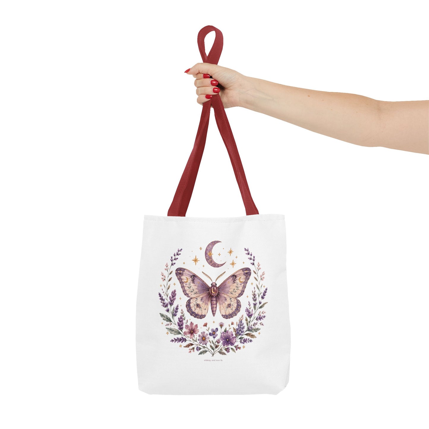 Mystic Moth Floral Tote Bag — Moon & Lavender Botanical Shopper