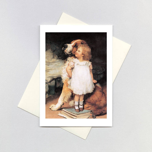 St. Bernard & Girl - Friendship Card