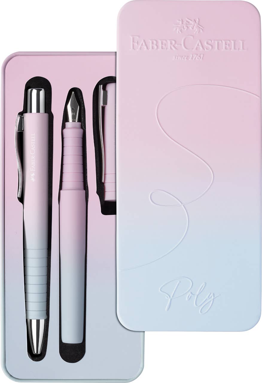 Poly Ball Flow Gift Tin Fountain Pen and Ballpoint Set