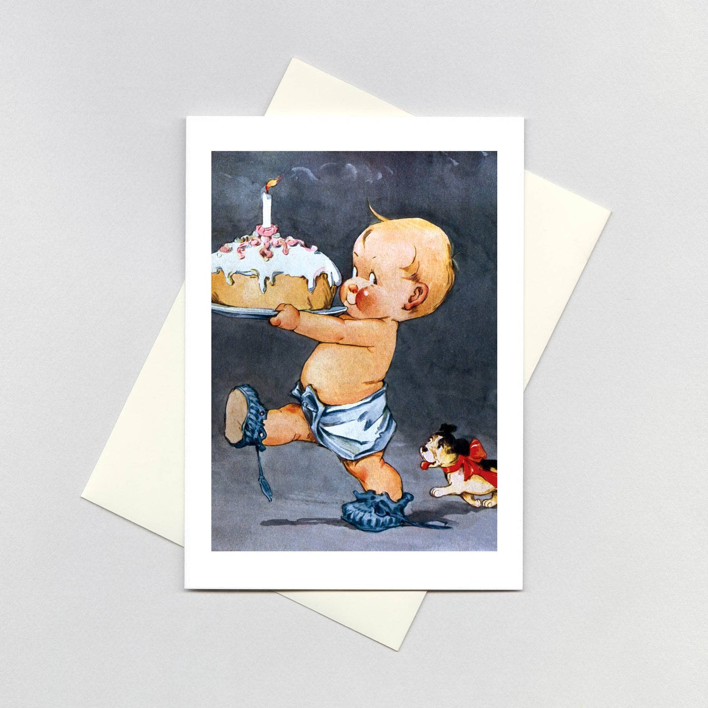 Baby With #1 Cake - Birthday Card