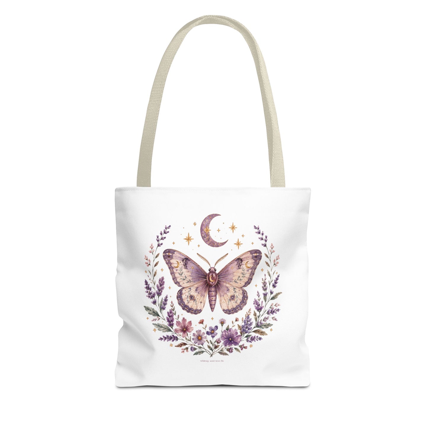 Mystic Moth Floral Tote Bag — Moon & Lavender Botanical Shopper