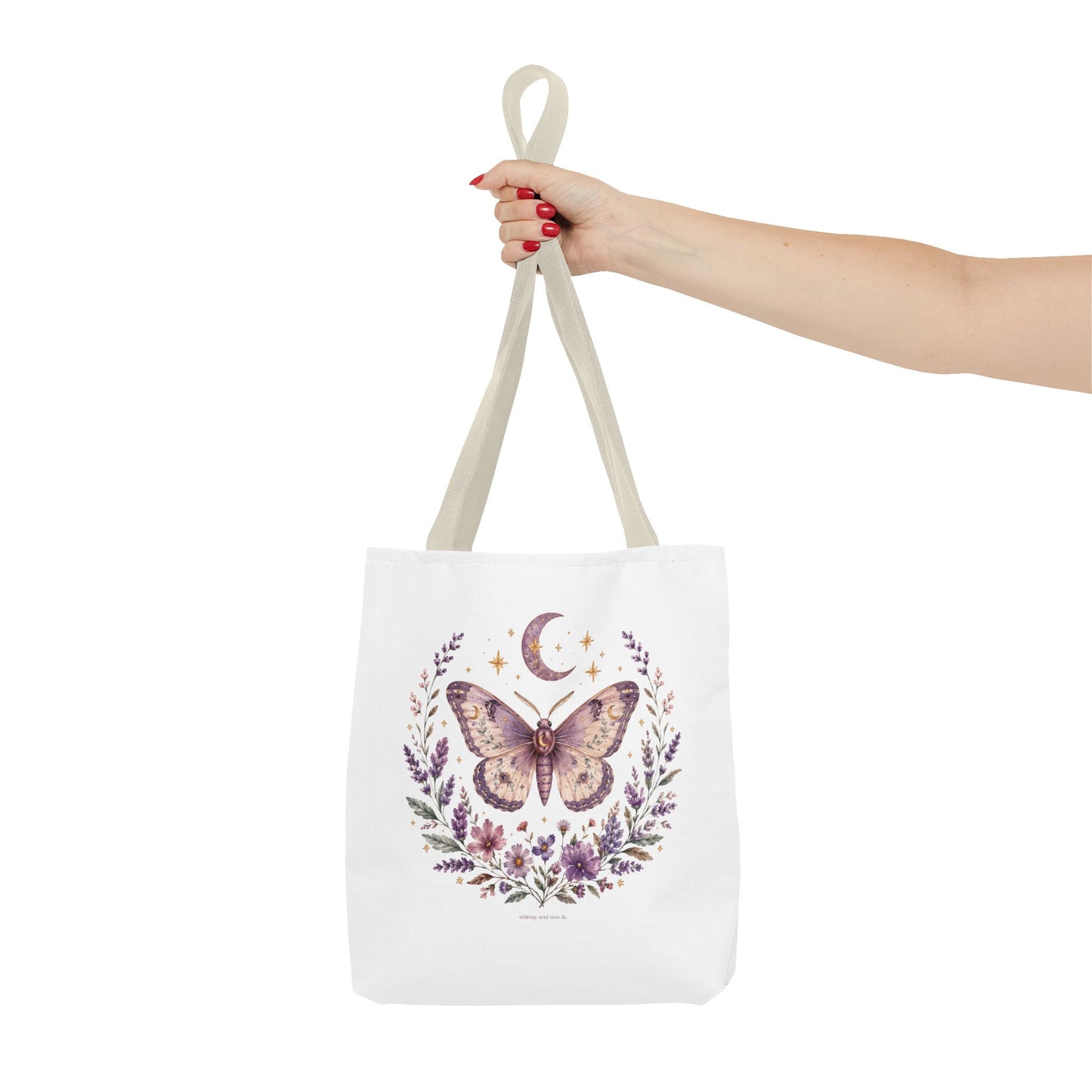 Mystic Moth Floral Tote Bag — Moon & Lavender Botanical Shopper