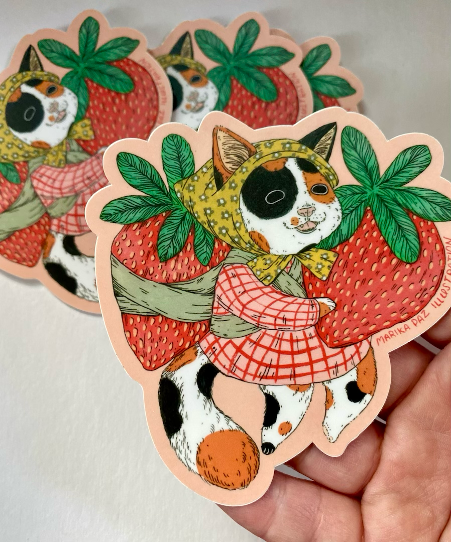 Strawberry Cat Sticker