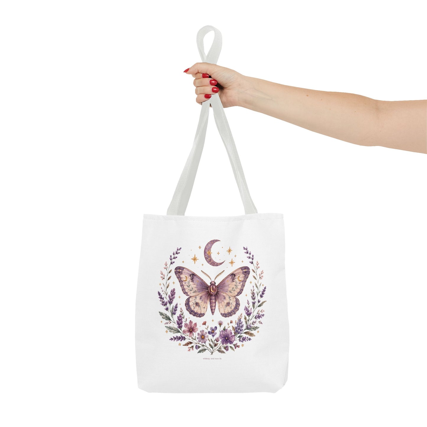 Mystic Moth Floral Tote Bag — Moon & Lavender Botanical Shopper