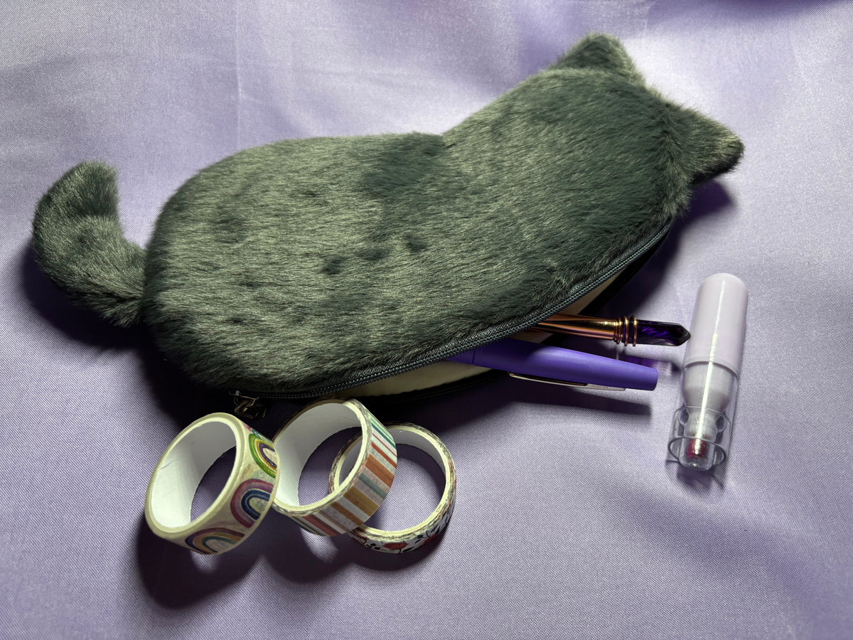 Cat Shaped Plush Pouch