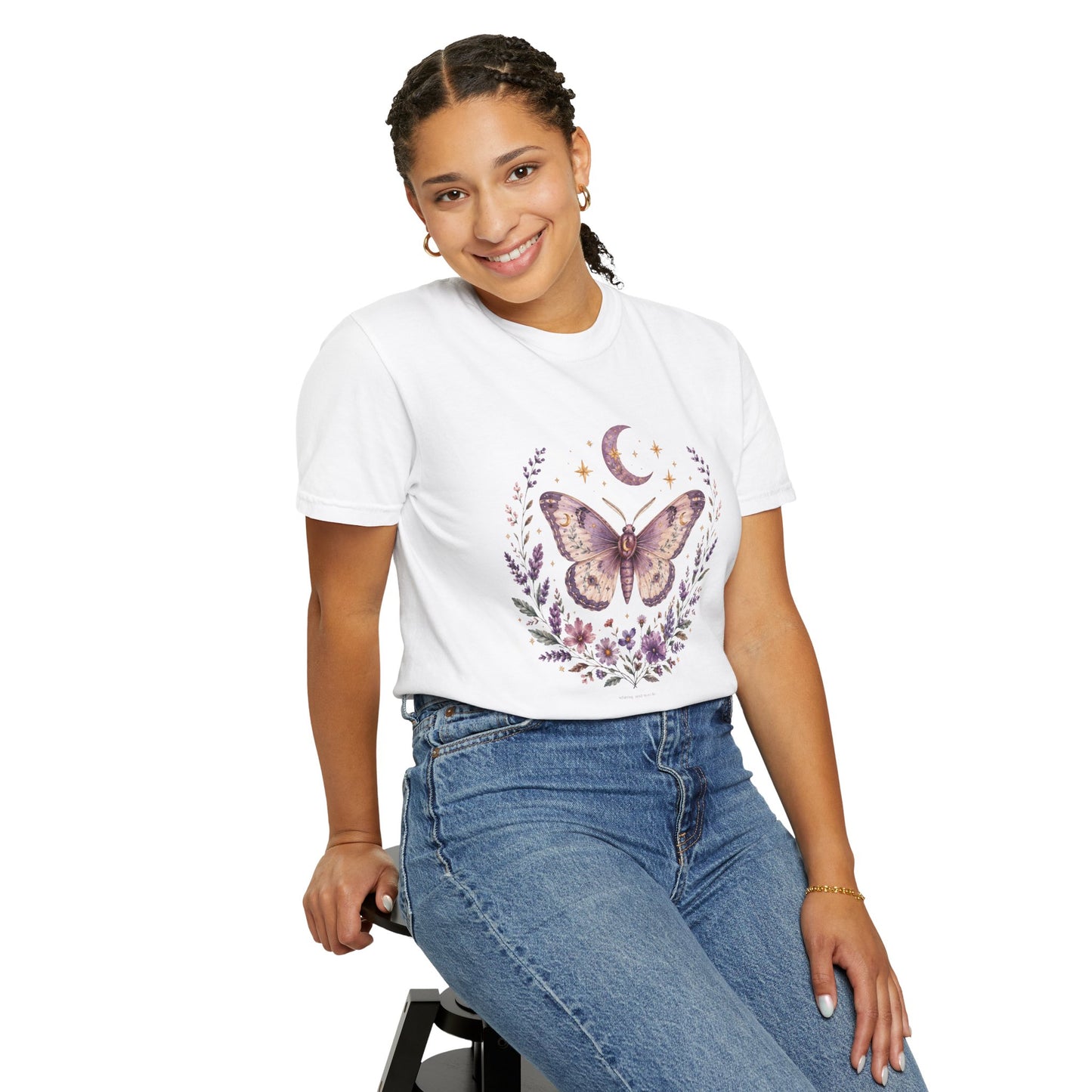 Mystic Moth T-Shirt — Floral Moon Butterfly Graphic Tee