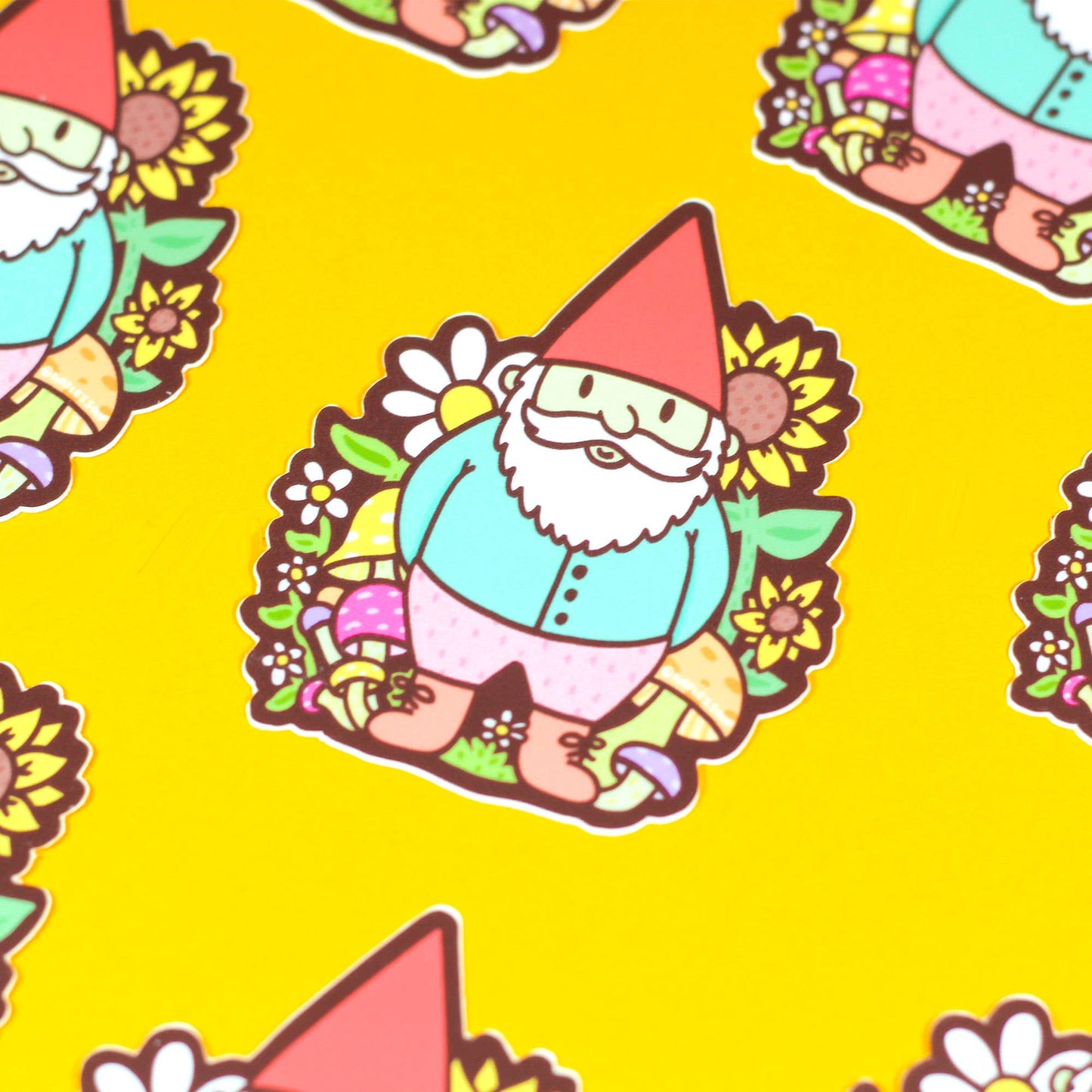 Garden Gnome Gardening Mushroom Cottage Vinyl Sticker