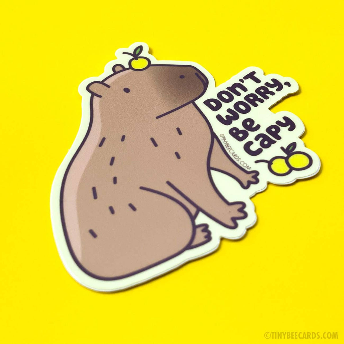 Capybara Vinyl Sticker - Don't Worry, Be Capy