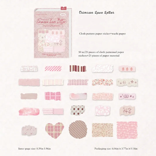 Decorative Washi Sticker Pack — 50 Pieces