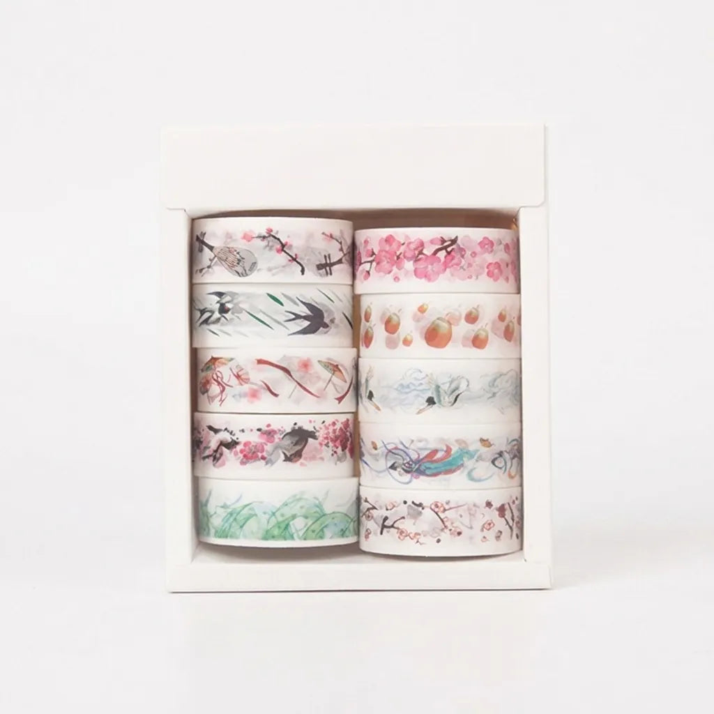 Whimsy- Kawaii Washi Tape Sets | 10-Roll Journaling & Scrapbooking Tape