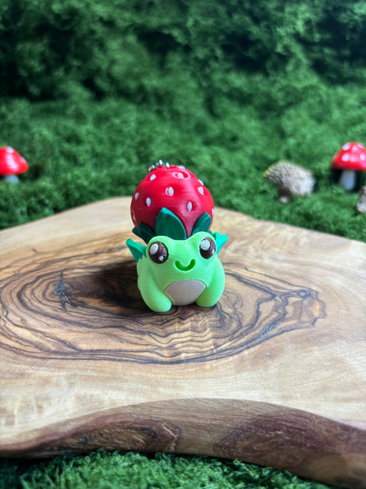 Strawberry Frogs Clicker 3D Printed Fidget Keychain