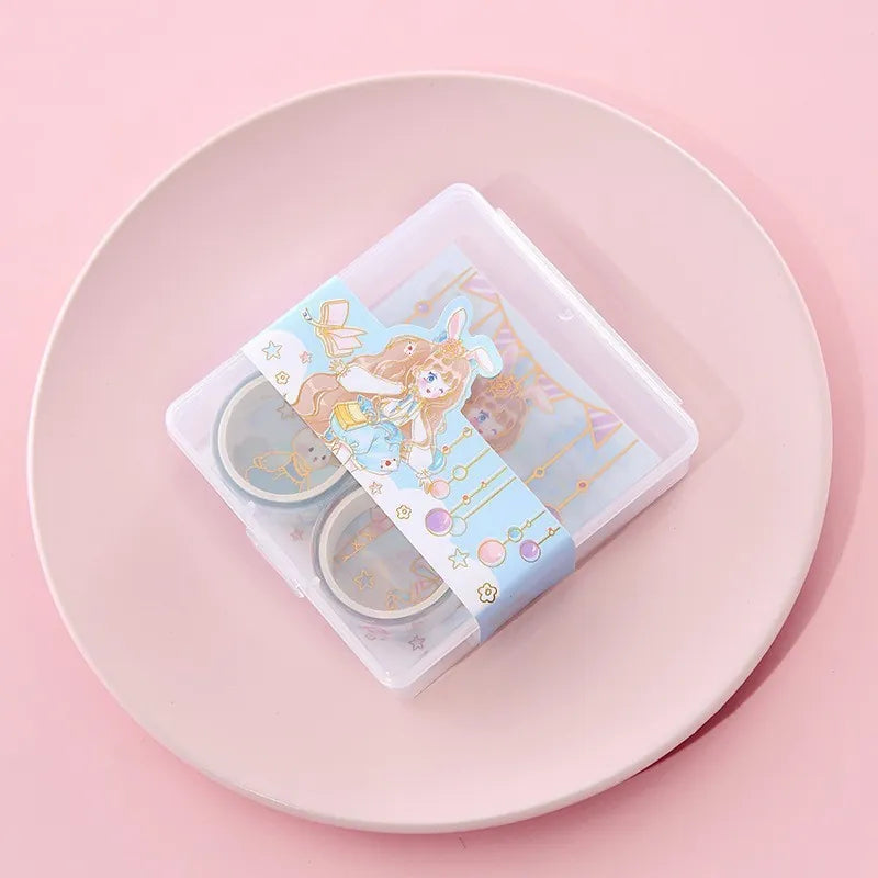 Kawaii Whimsy Washi Tape & Sticker Set 🌸