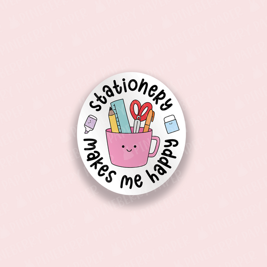 Stationery Makes Me Happy Vinyl Sticker