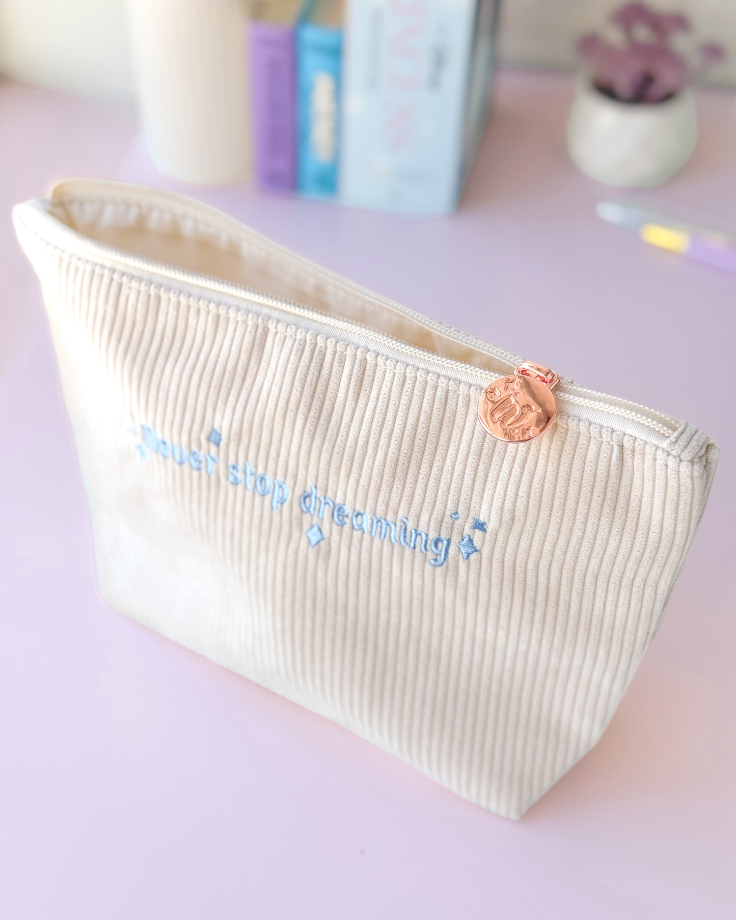 Never Stop Dreaming Corduroy Pouch