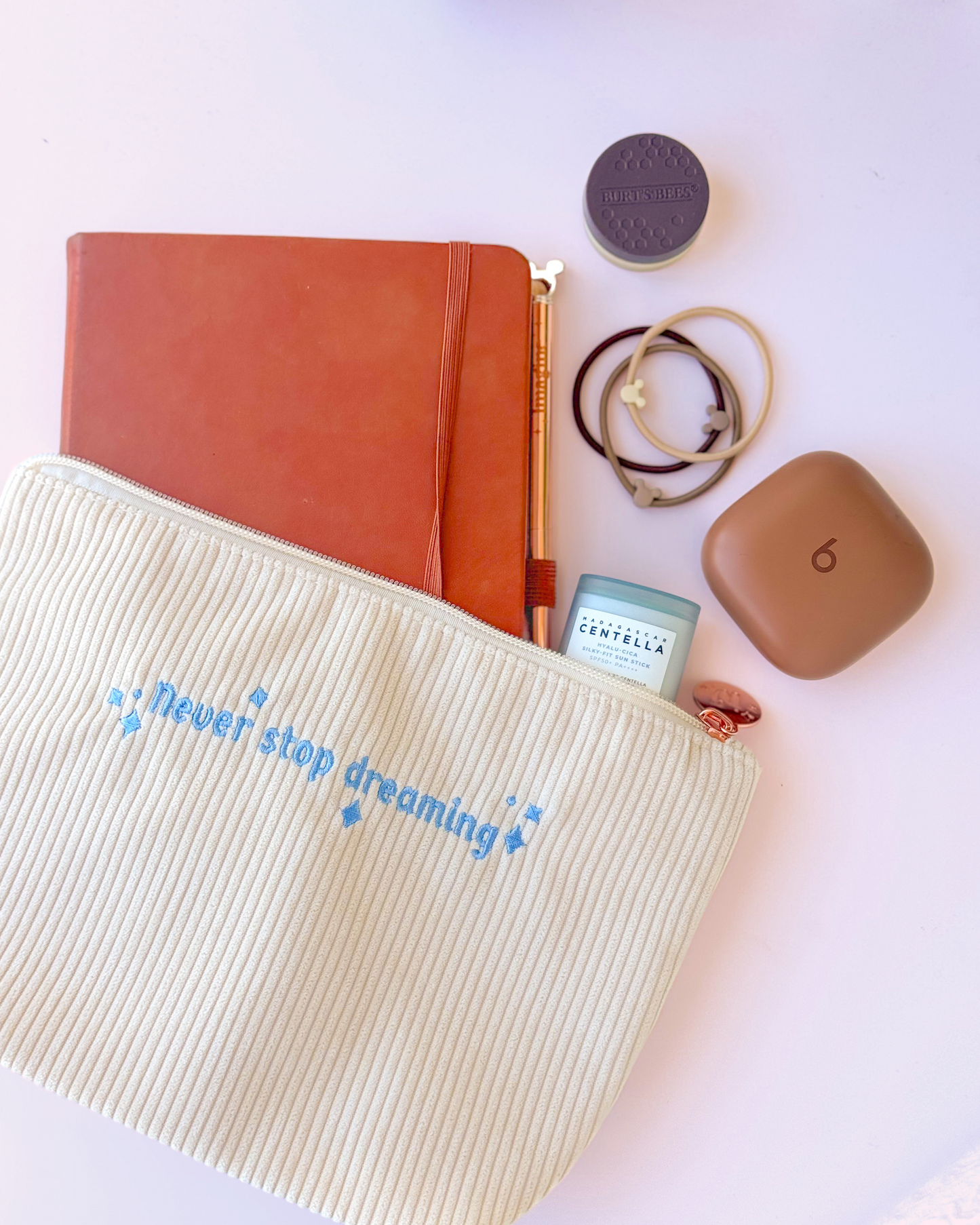 Never Stop Dreaming Corduroy Pouch