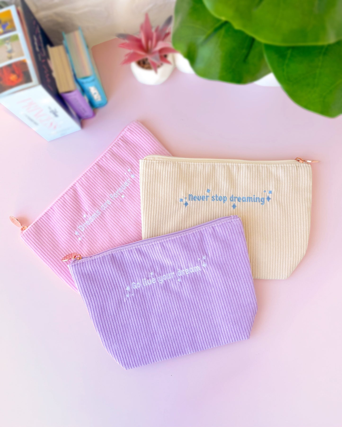 Go Live Your Dream Corduroy Pouch
