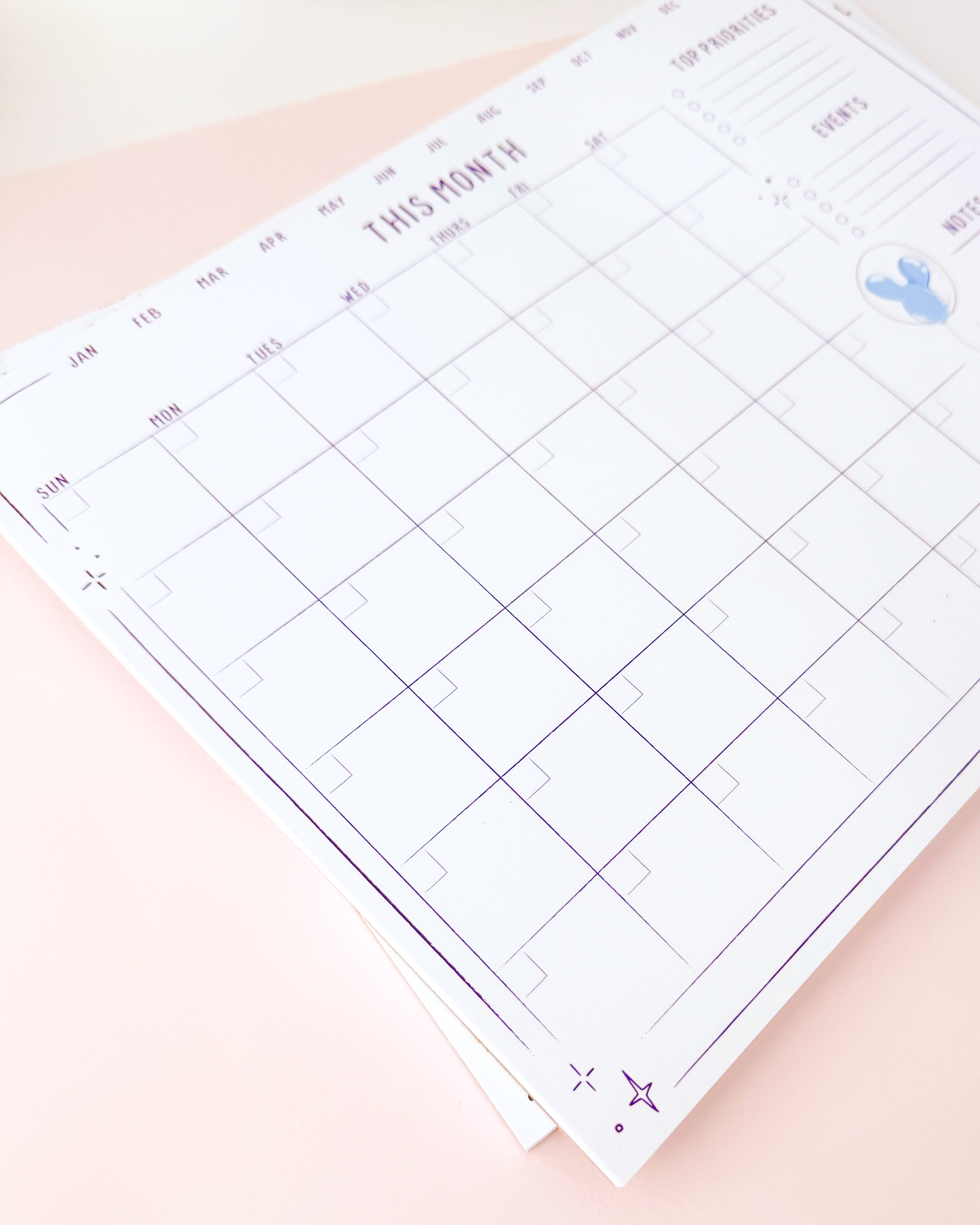 Balloons Undated *Monthly* Planner Notepad