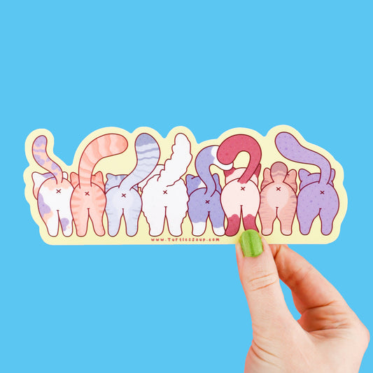 Funny Cat Butts Kitty Decal Long Vinyl Sticker