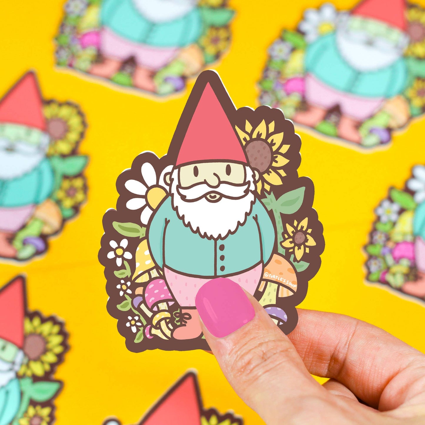Garden Gnome Gardening Mushroom Cottage Vinyl Sticker