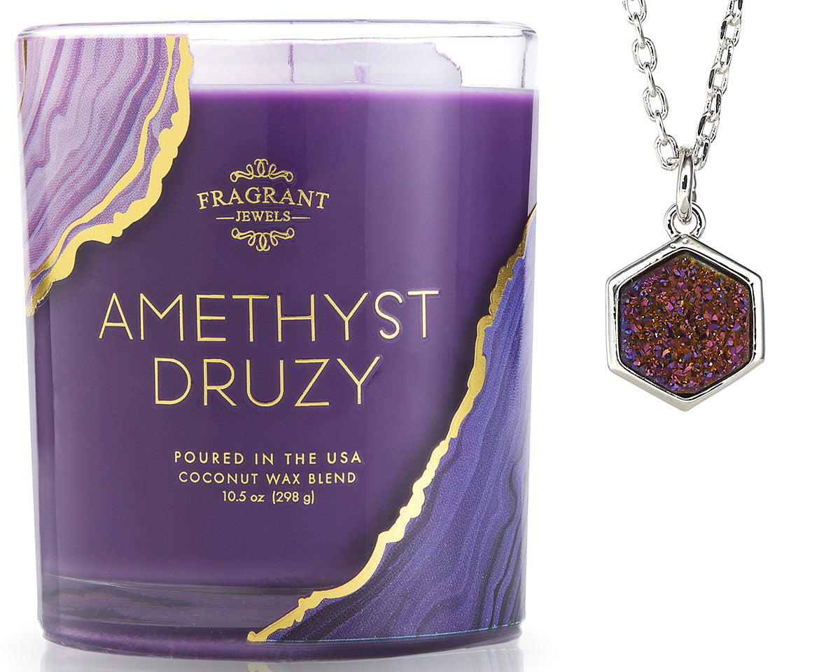 Amethyst Druzy - Jewel Candle