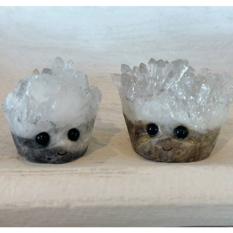 Quartz Crystals with Faces- Punk Rocks Crystal Hedgehogs