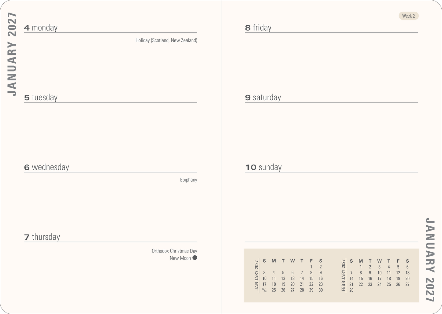2027 Persian Grove Weekly Planner